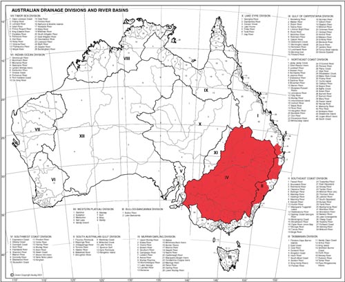 Distribution of Emydura macquarii macquarii